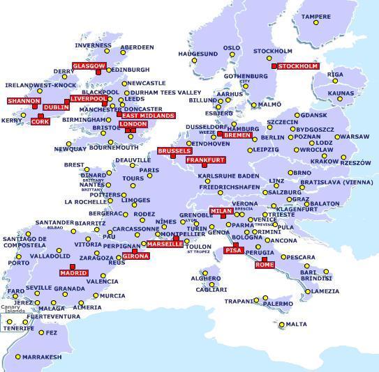 Карта европы с аэропортами